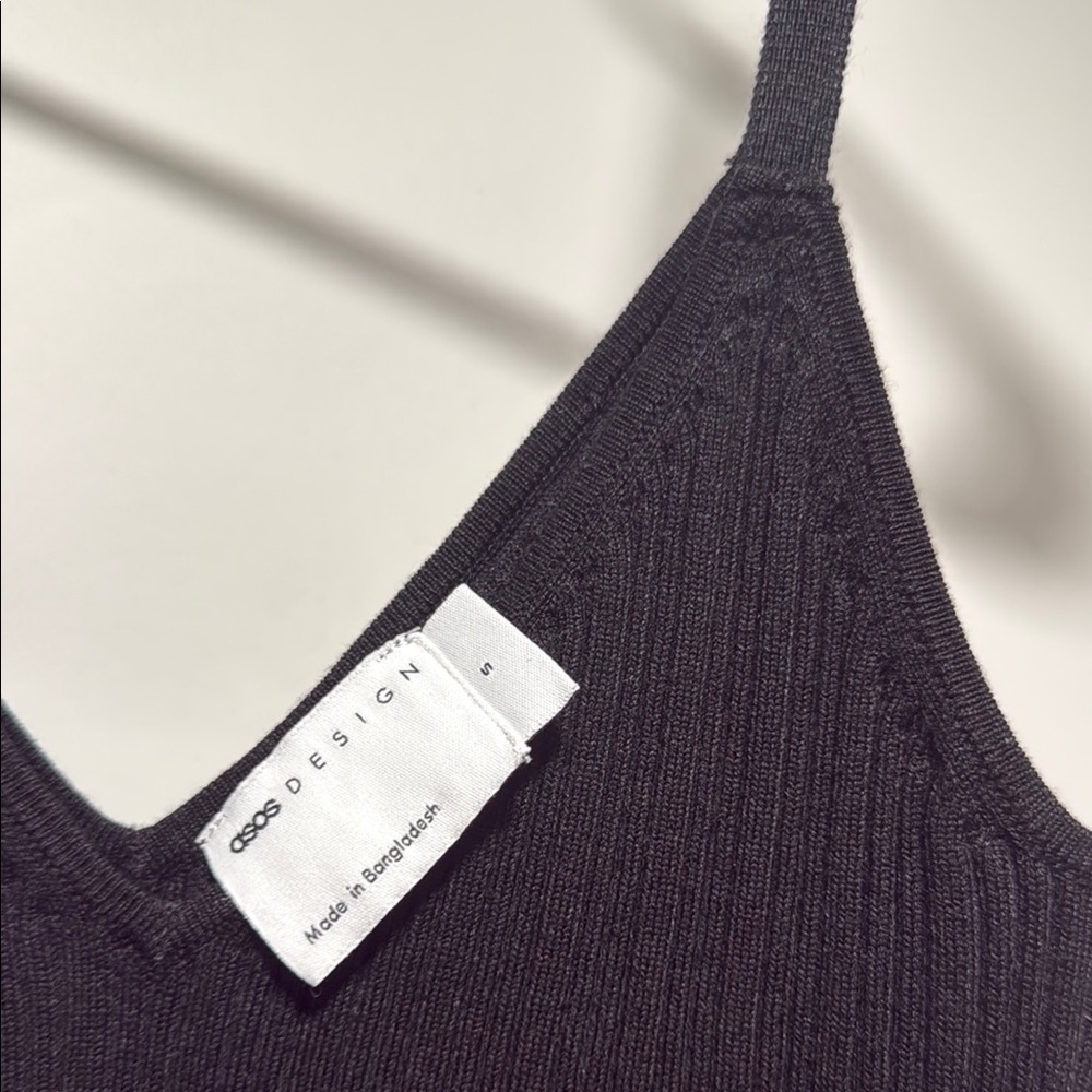 ASOS Design Ribbed Cami Black Women's Top Size Small - Picture 4 of 5